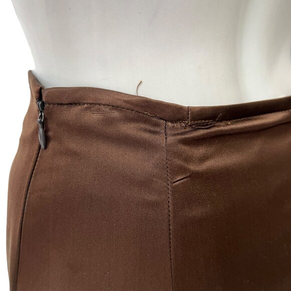 Maria Pinto Brown Silk Long High Waist Flared Skirt size 0-2 - Picture 8 of 11